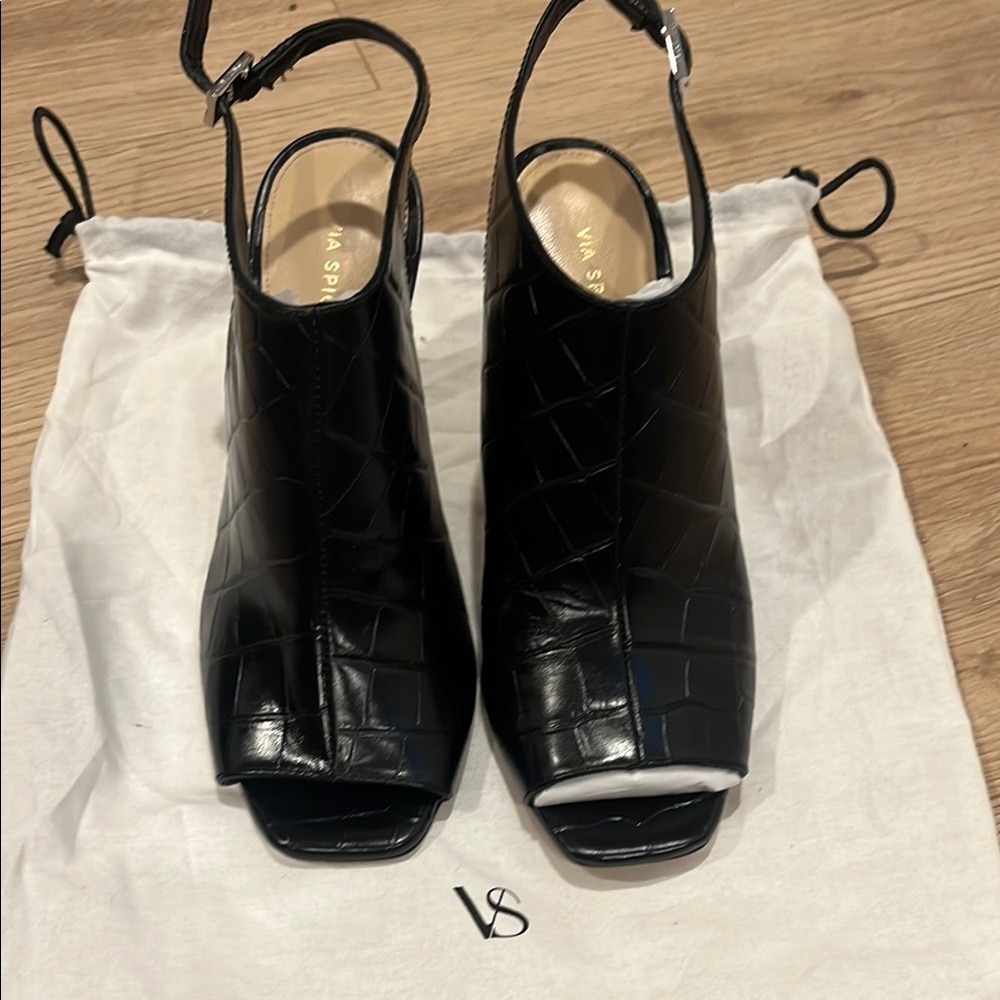 Via Spiga Black Women's Slingback Shoes NWOT